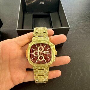 Jbw Men's Heist Multifunction 18K Gold Plated Stainless Steel Watch, 45mm